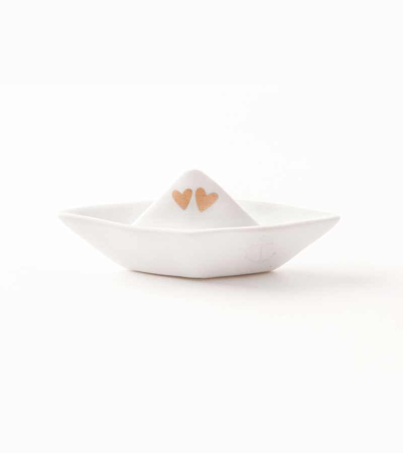 Lille porcelænsbåd med hjerter OnlyByGrace
