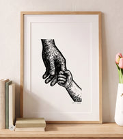 Linotrykk: FAR, A3 Plakat, Svart
