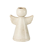 Lysestage med engel, Keramik, 13 cm