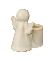 Lysestage med engel, Keramik, 6,5 cm