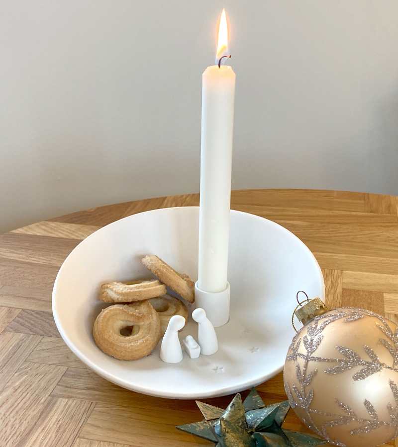 Julekrybbe lysestage stor