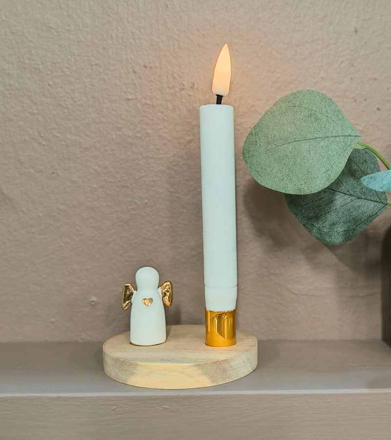 Lysestage til juletræslys med engel OnlyByGrace