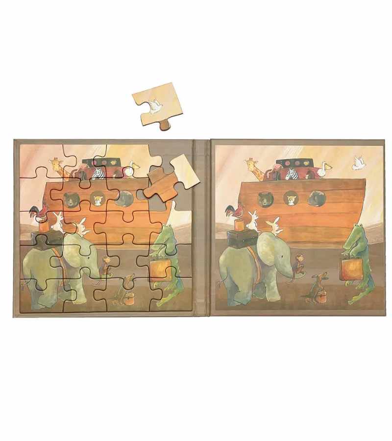 Magnetisk puslespill – Noahs ark, 2 x 20 brikker