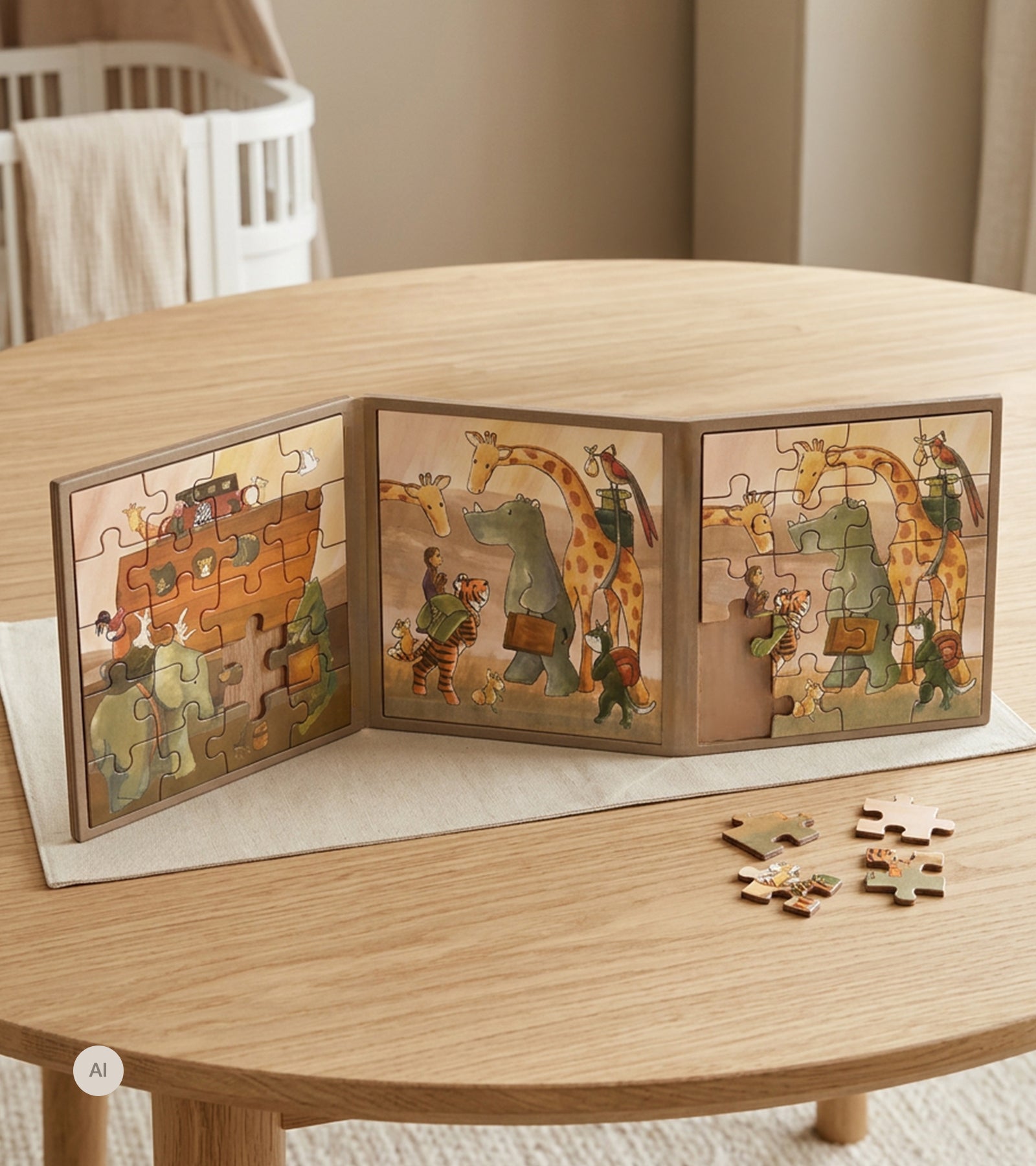 Magnetisk puslespill – Noahs ark, 2 x 20 brikker