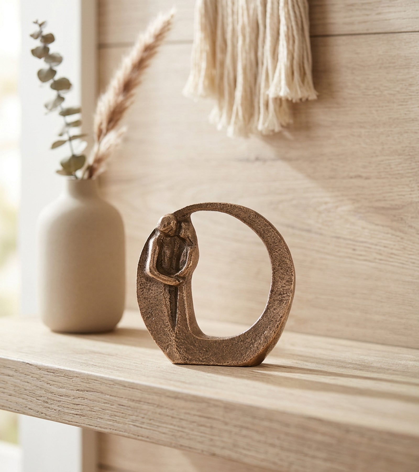 Mini Bronsepar i kjærlighetssirkel, 4 cm