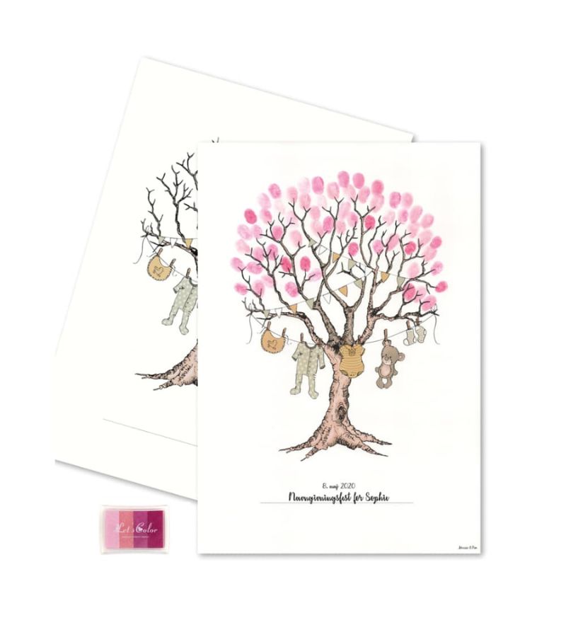 Mouseandpen Fingerprint Barnedåbstræ Pink OnlyByGrace