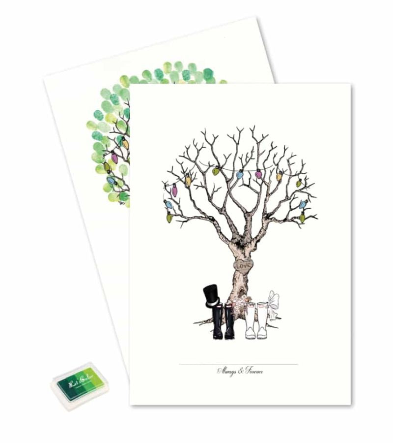 Mouseandpen Fingerprint Bryllupstræ Grøn OnlyByGrace