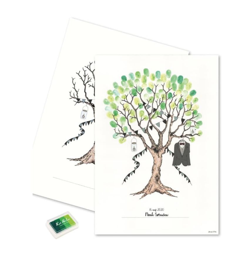 Mouseandpen Fingerprint Konfirmationstræ Dreng Grøn OnlyByGrace