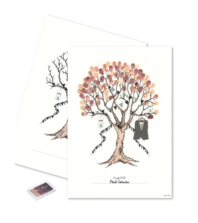 Mouseandpen Fingerprint Konfirmationstræ Dreng Lysebrun OnlyByGrace
