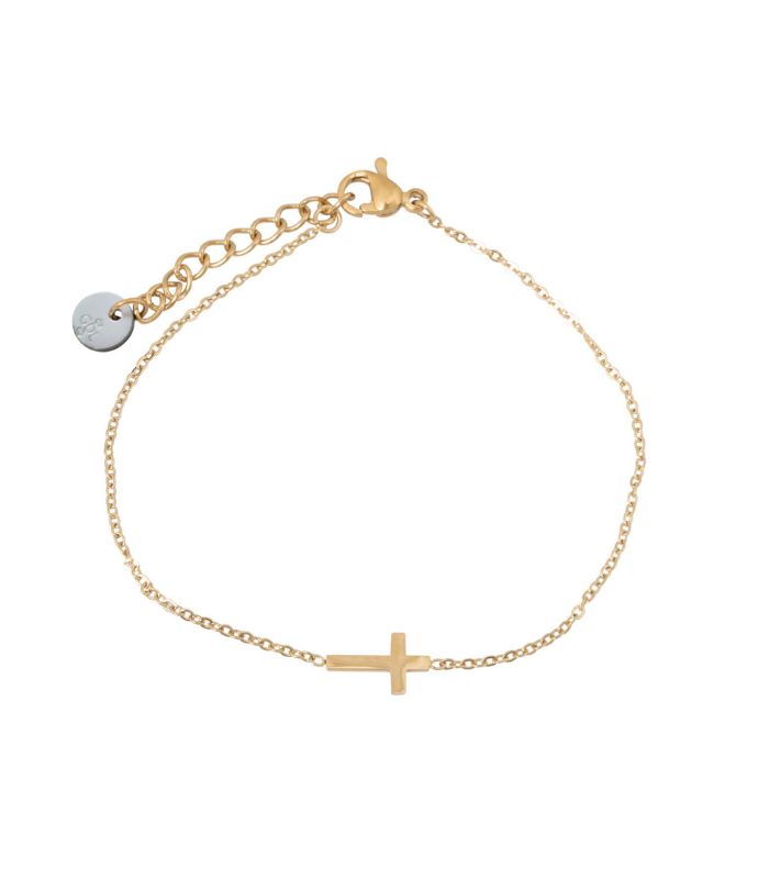 OnlyByGrace Armbånd med kors rustfri stål