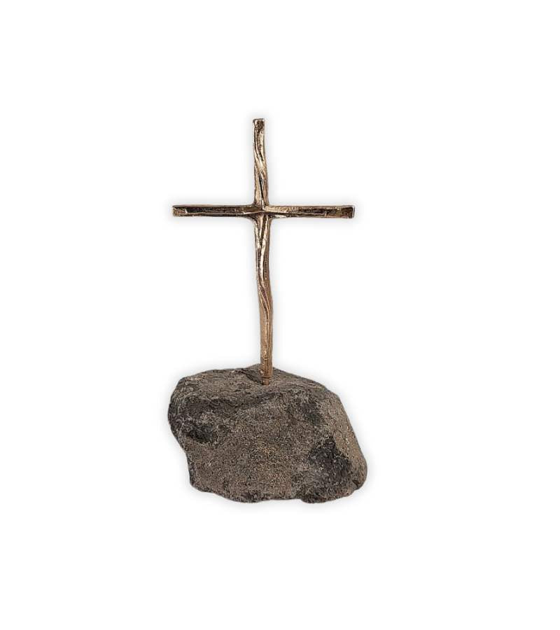 OnlyByGrace Bronze kors på sten 16 cm