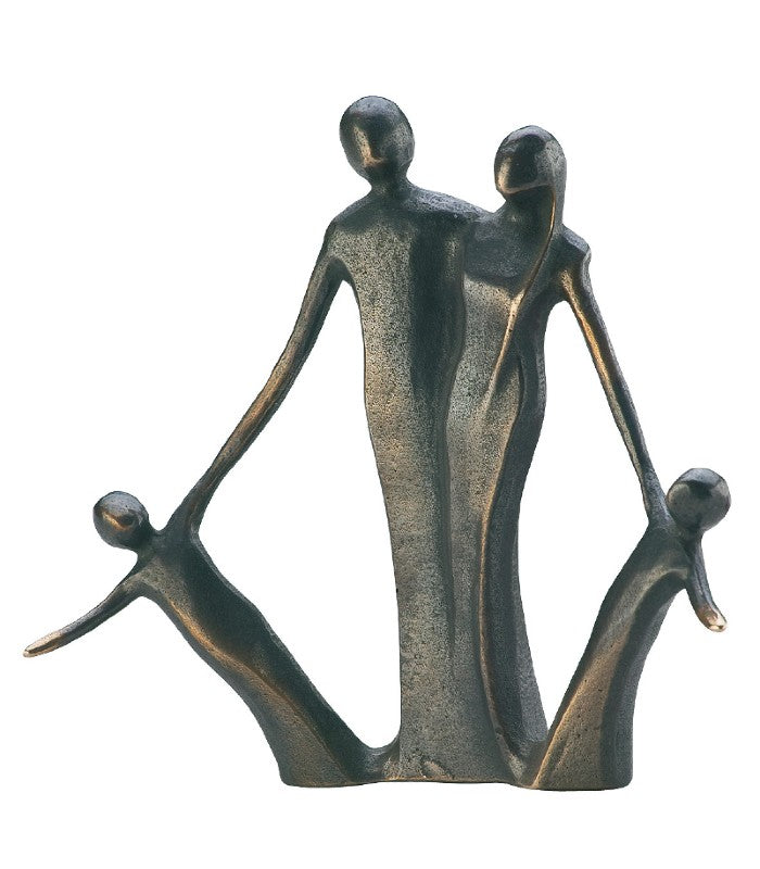 OnlyByGrace Bronzefigur Familie med 2 børn