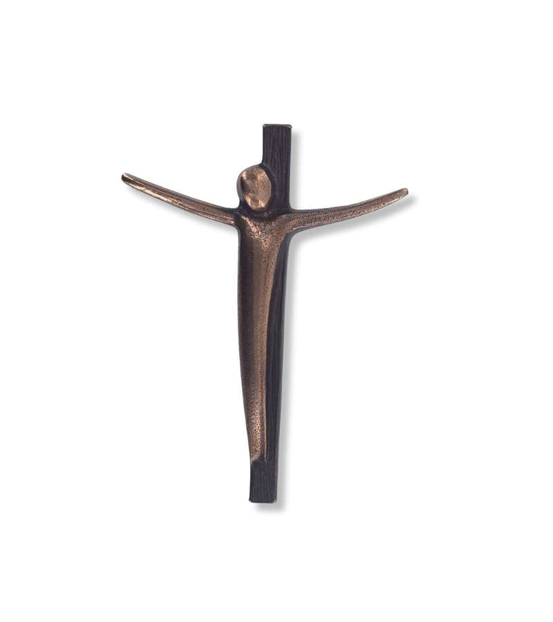 OnlyByGrace Bronzekors med kristus 11 cm