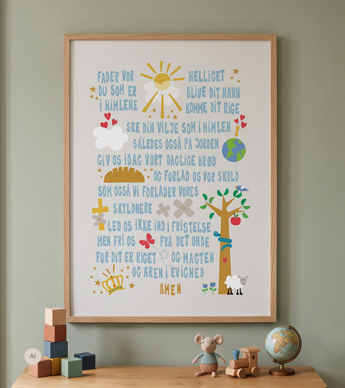 Fadervår-plakat av Josephine Blay, 50x70 cm