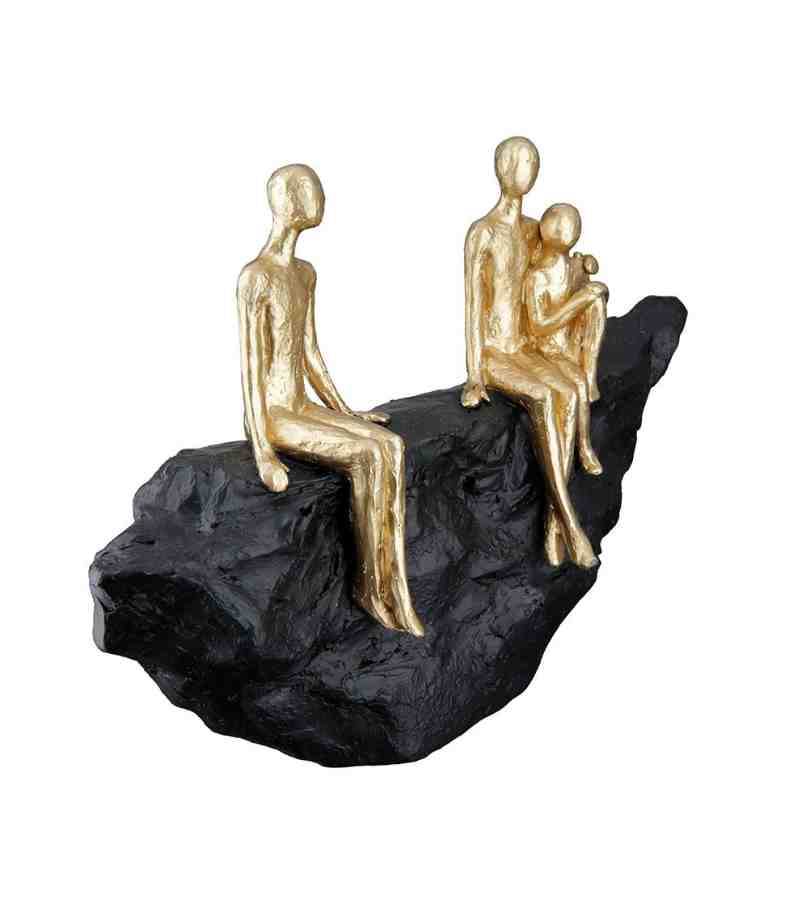 OnlyByGrace Familie på tre på klippen sort guld fra siden