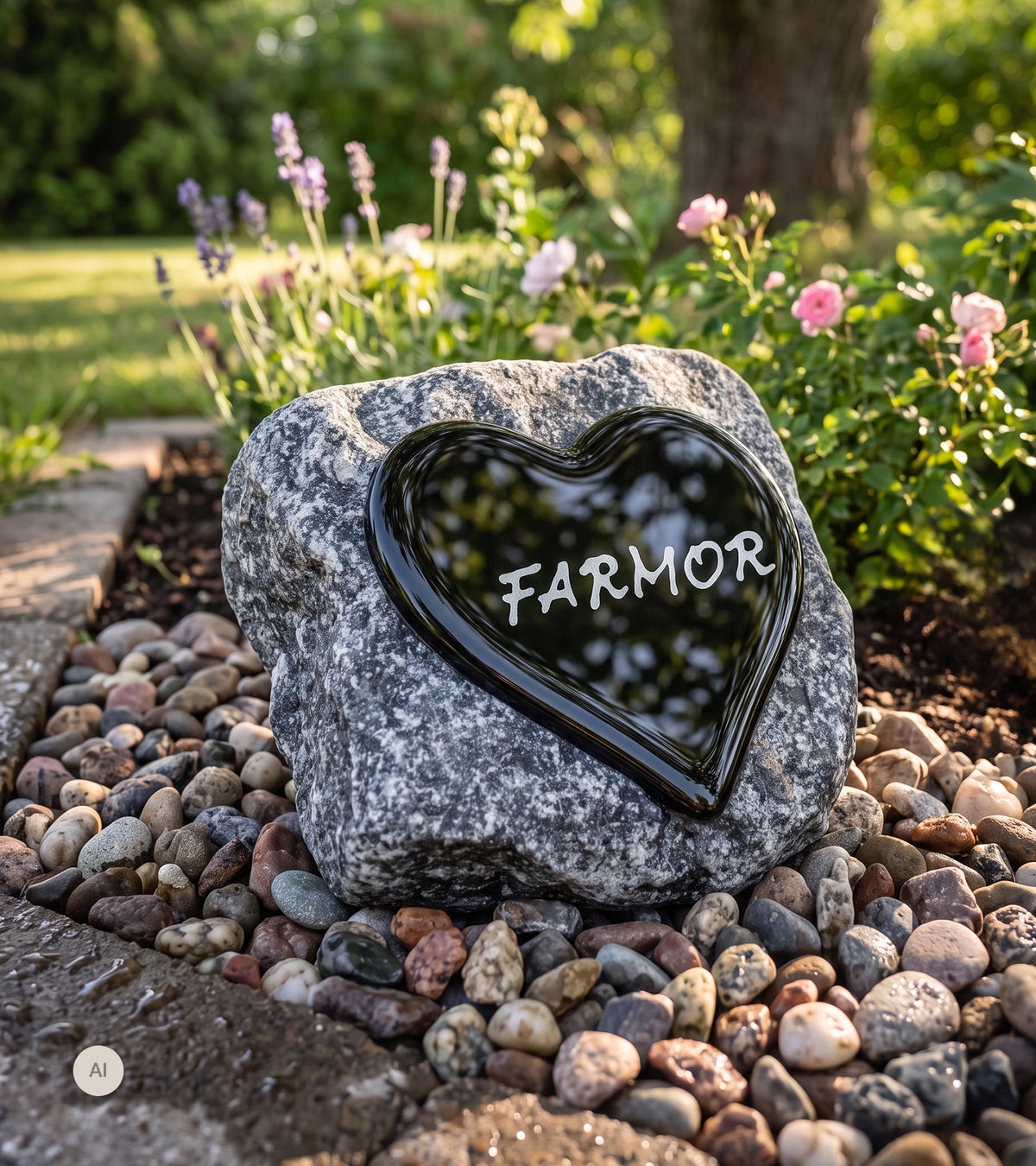 Farmor, Sort Glashjerte På Granitsten