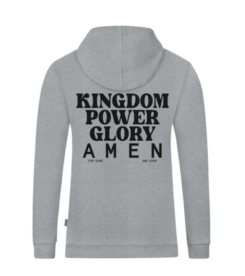 OnlyByGrace Hoodie Grå Kingdom Power glory Amen