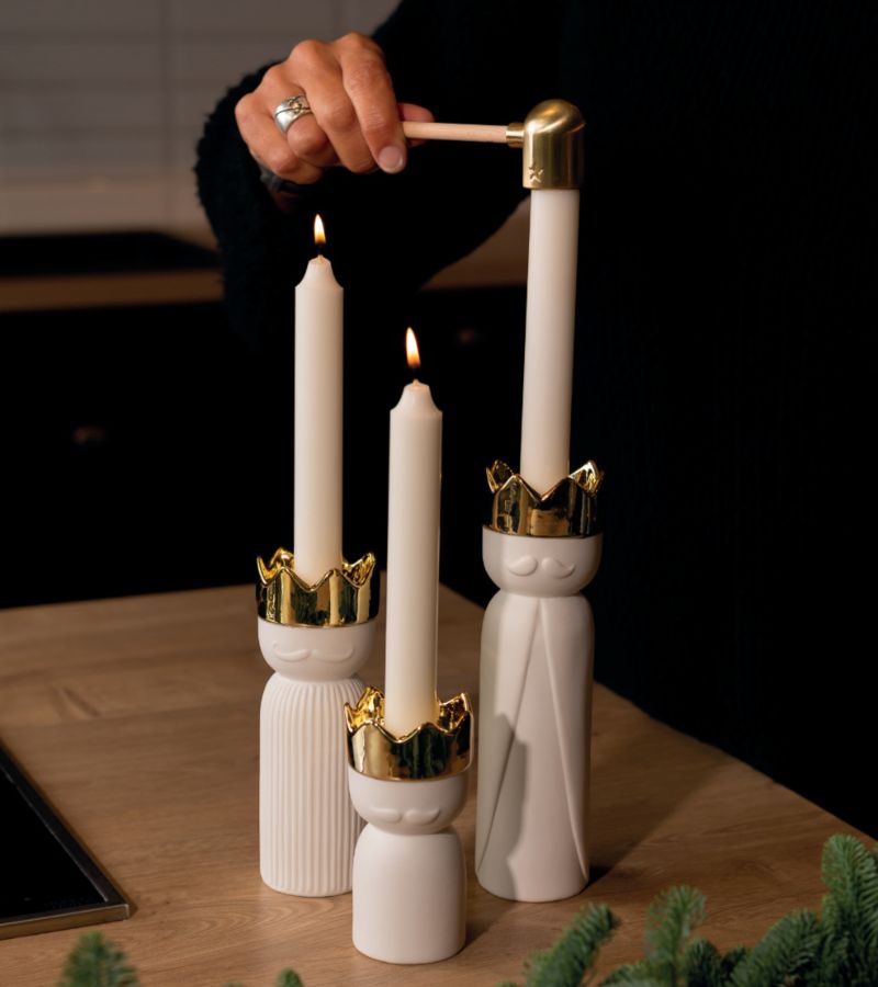 OnlyByGrace Hvidt Porcelæns Lysestage De vise mænd