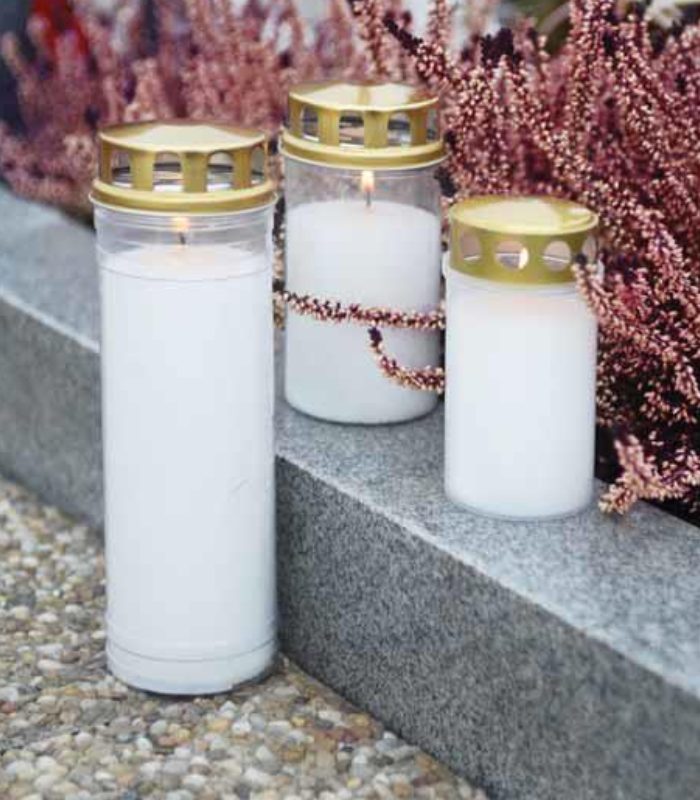 OnlyByGrace Hvide gravlys dobbelt termolåg