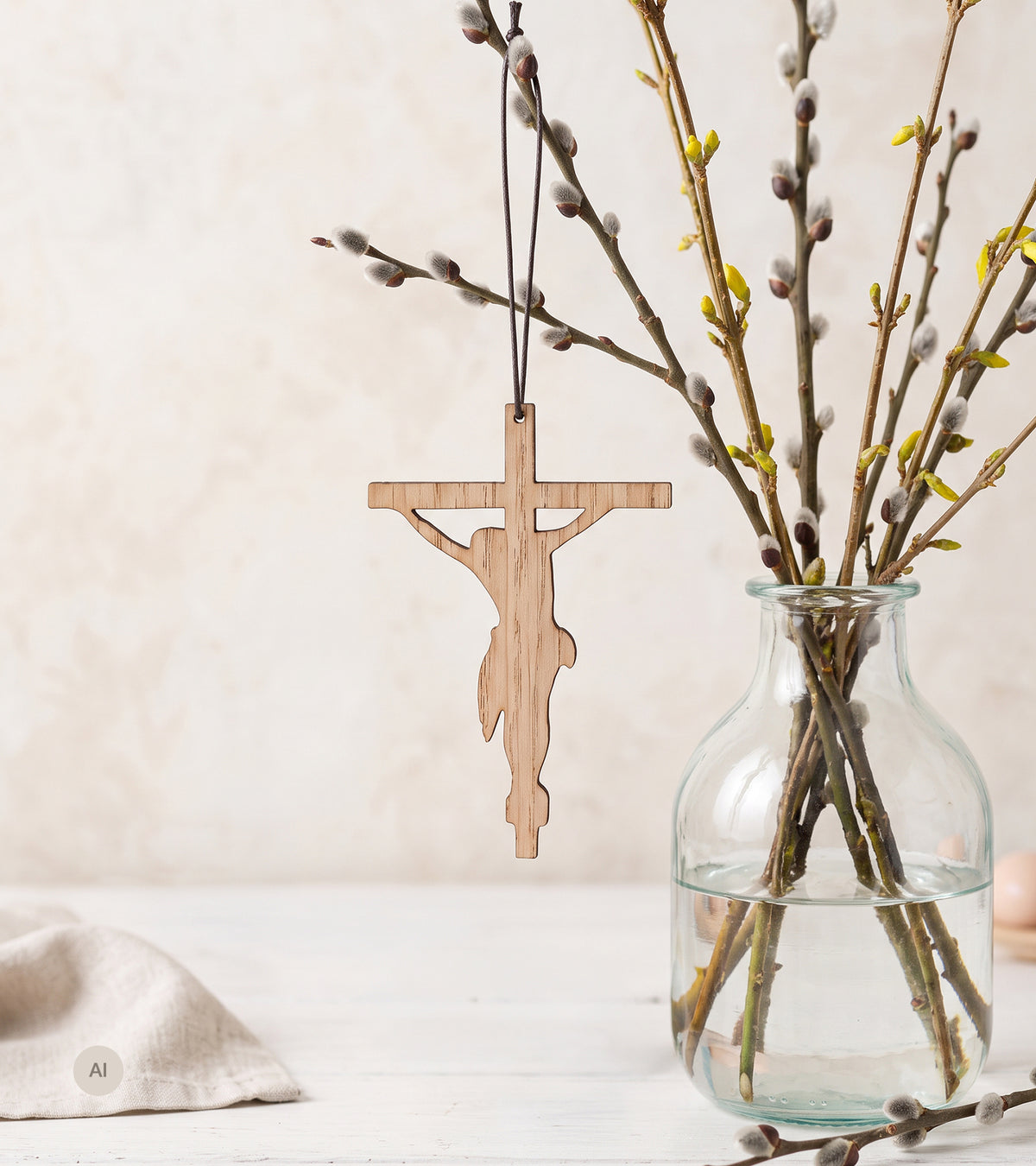 Jesu korsfestelse påskeoppheng, Eik
