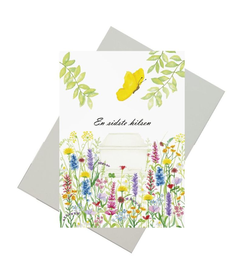OnlyByGrace Kondolencekort Kiste I Blomster