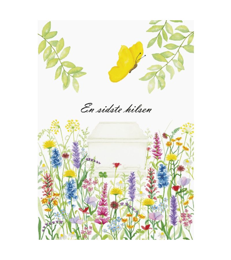OnlyByGrace Kondolencekort Kiste I Blomster