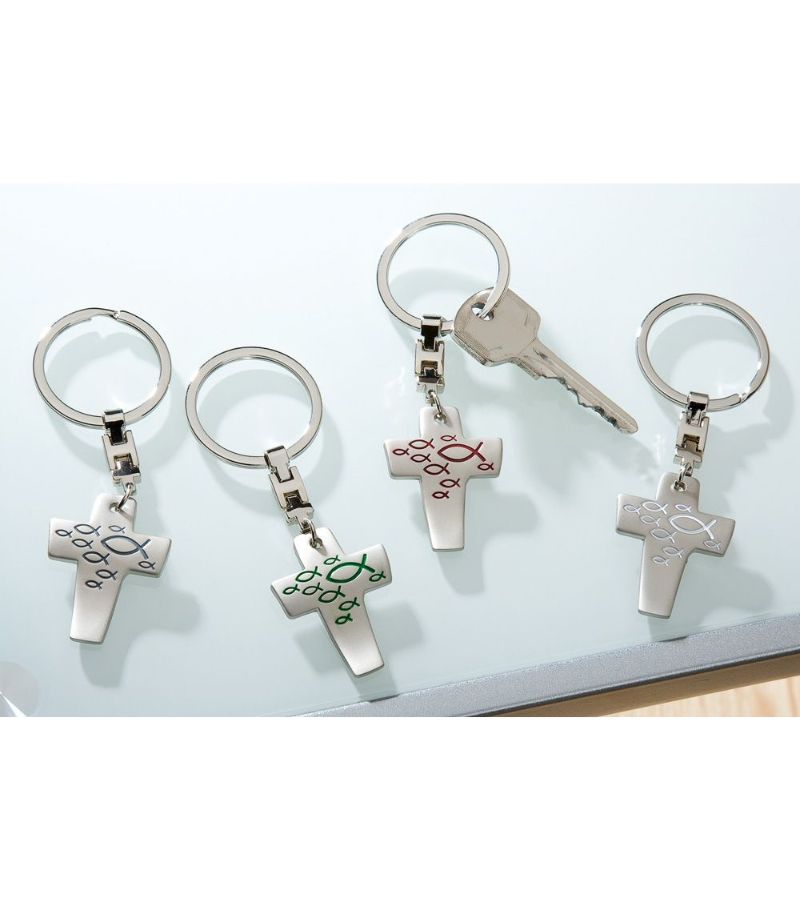 OnlyByGrace Nøglering Kors Med Fisk