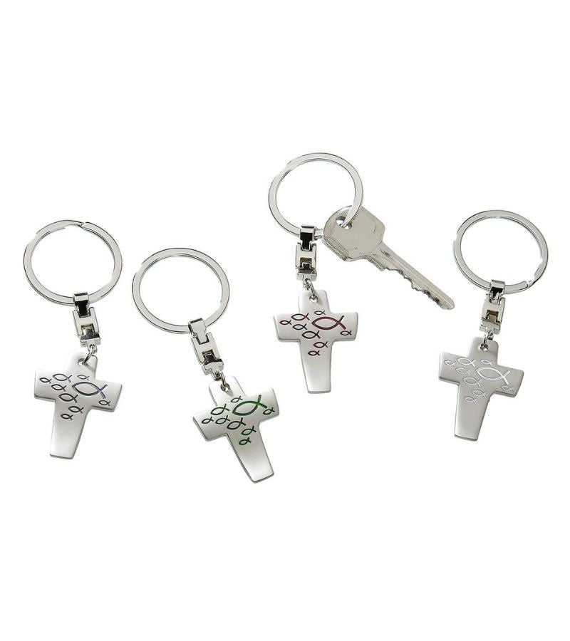 OnlyByGrace Nøglering Kors Med Fisk