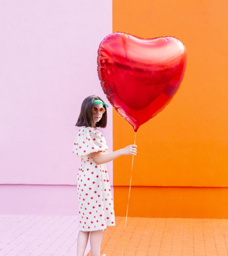 OnlyByGrace Rød hjerte ballon stor