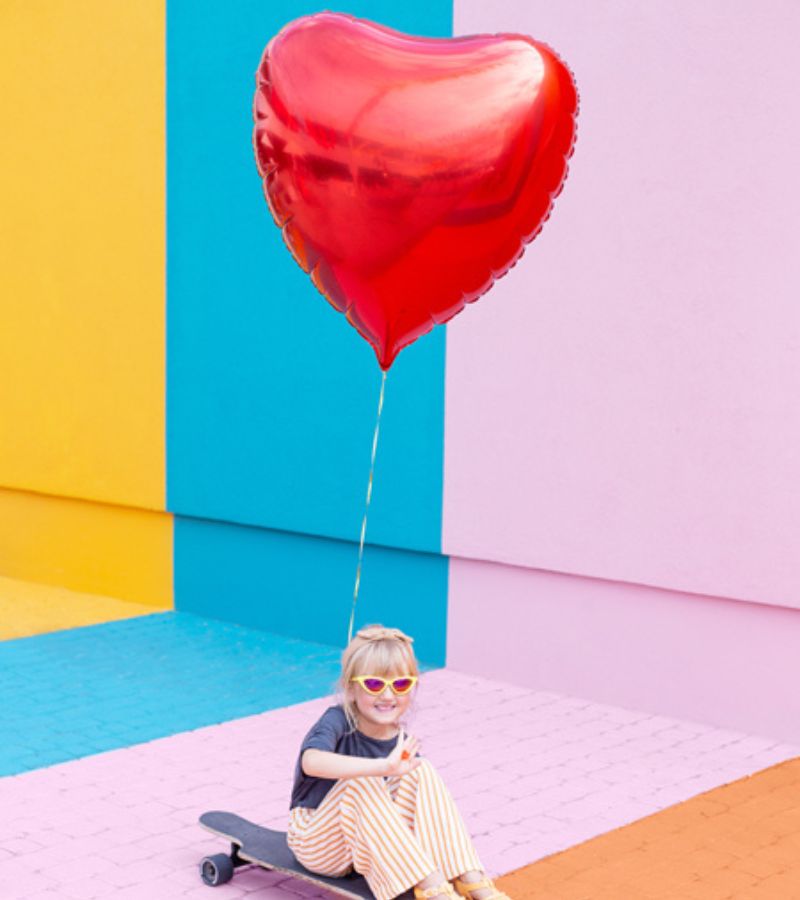 OnlyByGrace Rød hjerte ballon stor