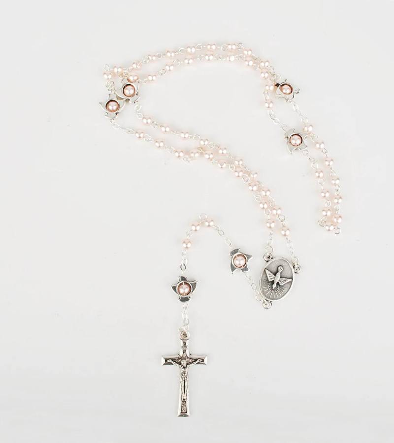 OnlyByGrace Rosenkrans rosa perler
