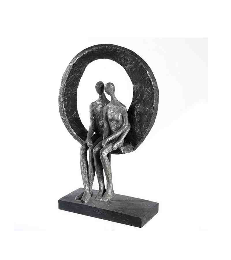 OnlyByGrace Skulptur Par i Kærligheds cirkel 30 cm side