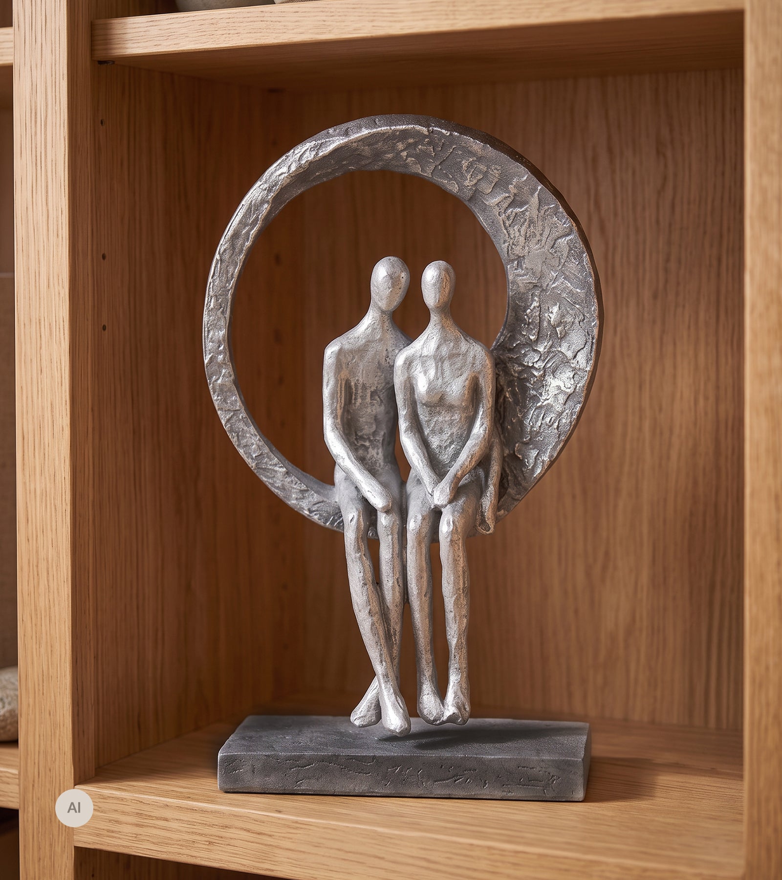 Skulptur, Par i Kærligheds cirkel, 30 cm