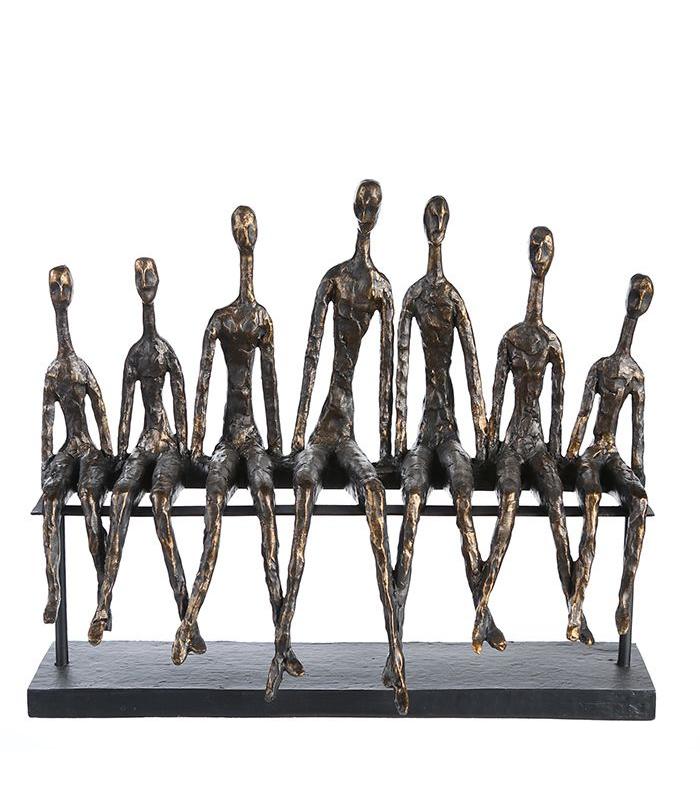 OnlyByGrace Skulptur familie med 5 børn på bænk
