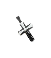 OnlyByGrace Vedhaeng Kors Blank Staal Sort