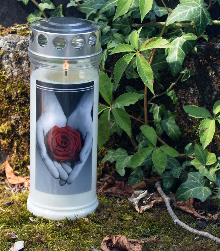 Gravlys, Rose i hånd, dobbelt lokk, 7 dager
