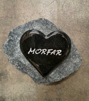 OnlyByGrace gravsten glashjerte sort morfar