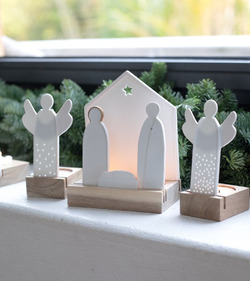 OnlyByGrace krybbespil silhuet hvid og guld