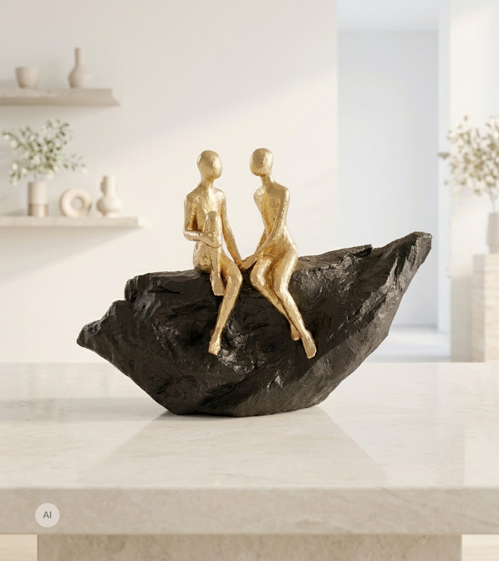Skulptur: Forelsket, Guld og sort