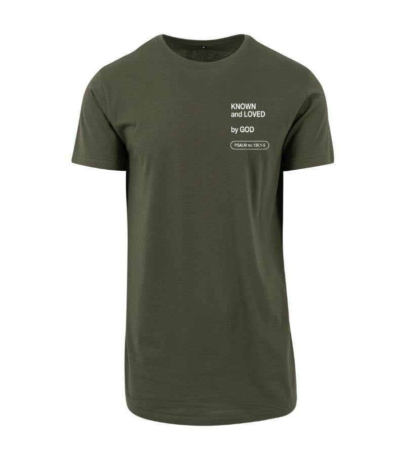 OnlyByGrace-t shirt Olivegreen Known and loved psalm 139