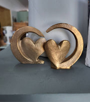 OnlyByGrace to Bronze Hjerter skulptur justerbar