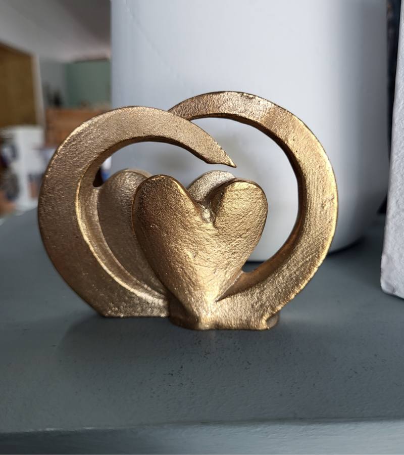 OnlyByGrace to Bronze Hjerter skulptur