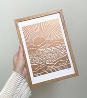 OnlyByGrace Linoleumstryk Altid Allerede Elsket A4 Plakat Kobber