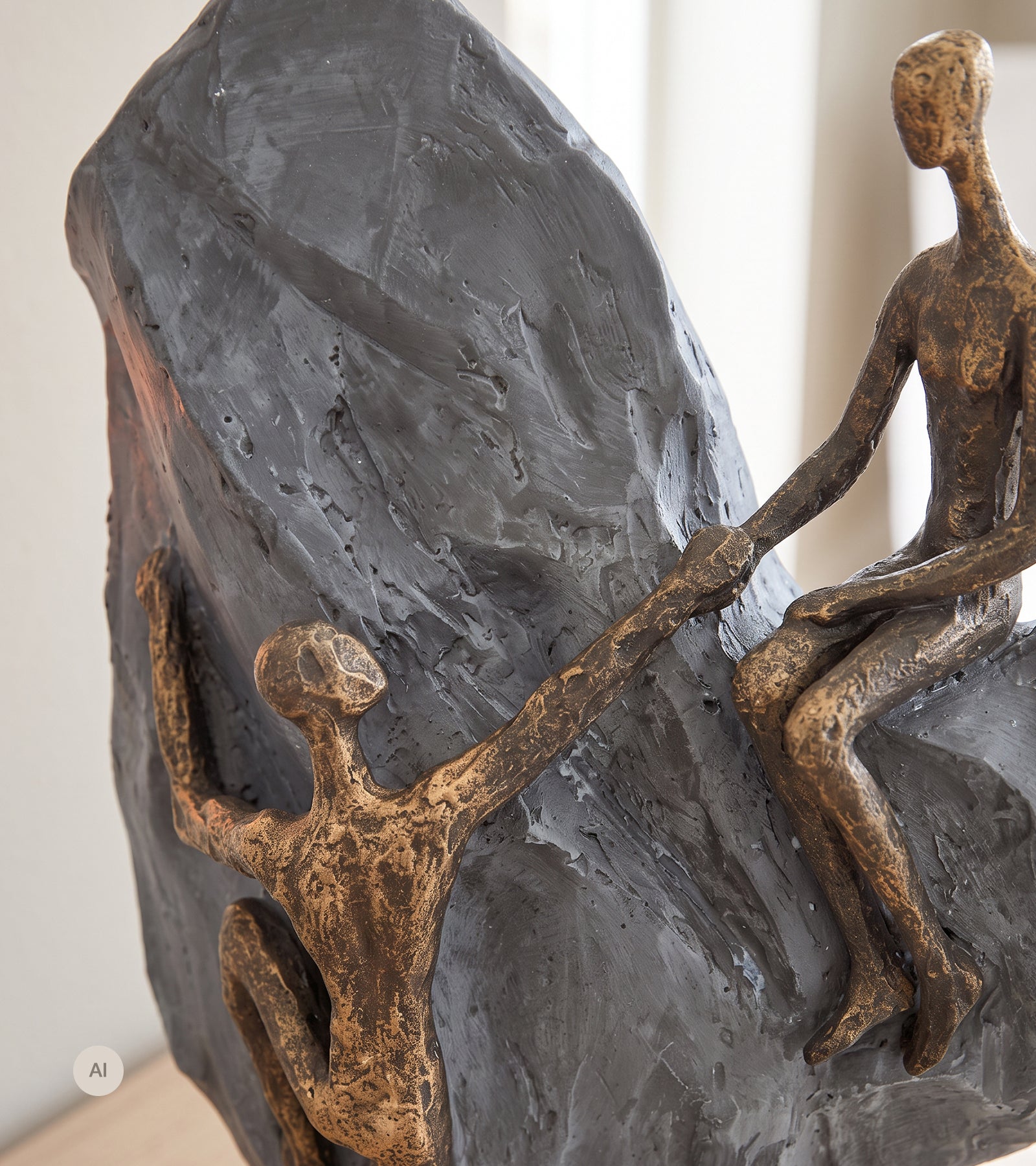 Skulptur, Par på hjerte, 30 cm