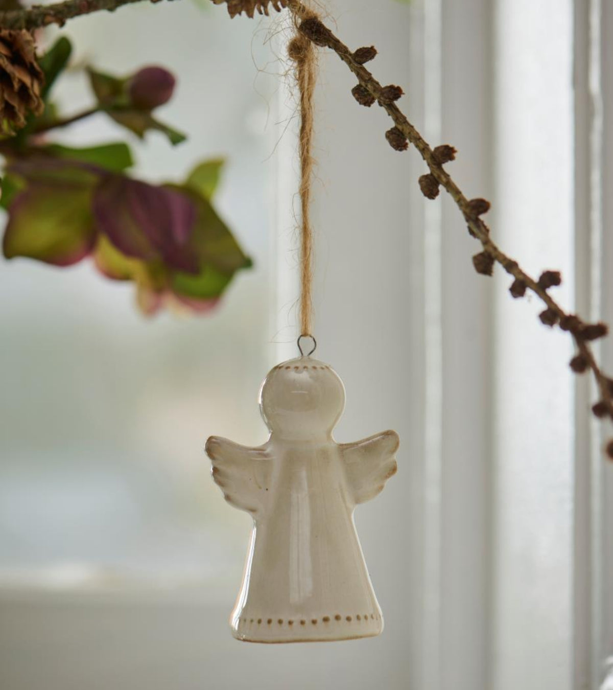 Ophæng, Engel i keramik, 6,6 cm