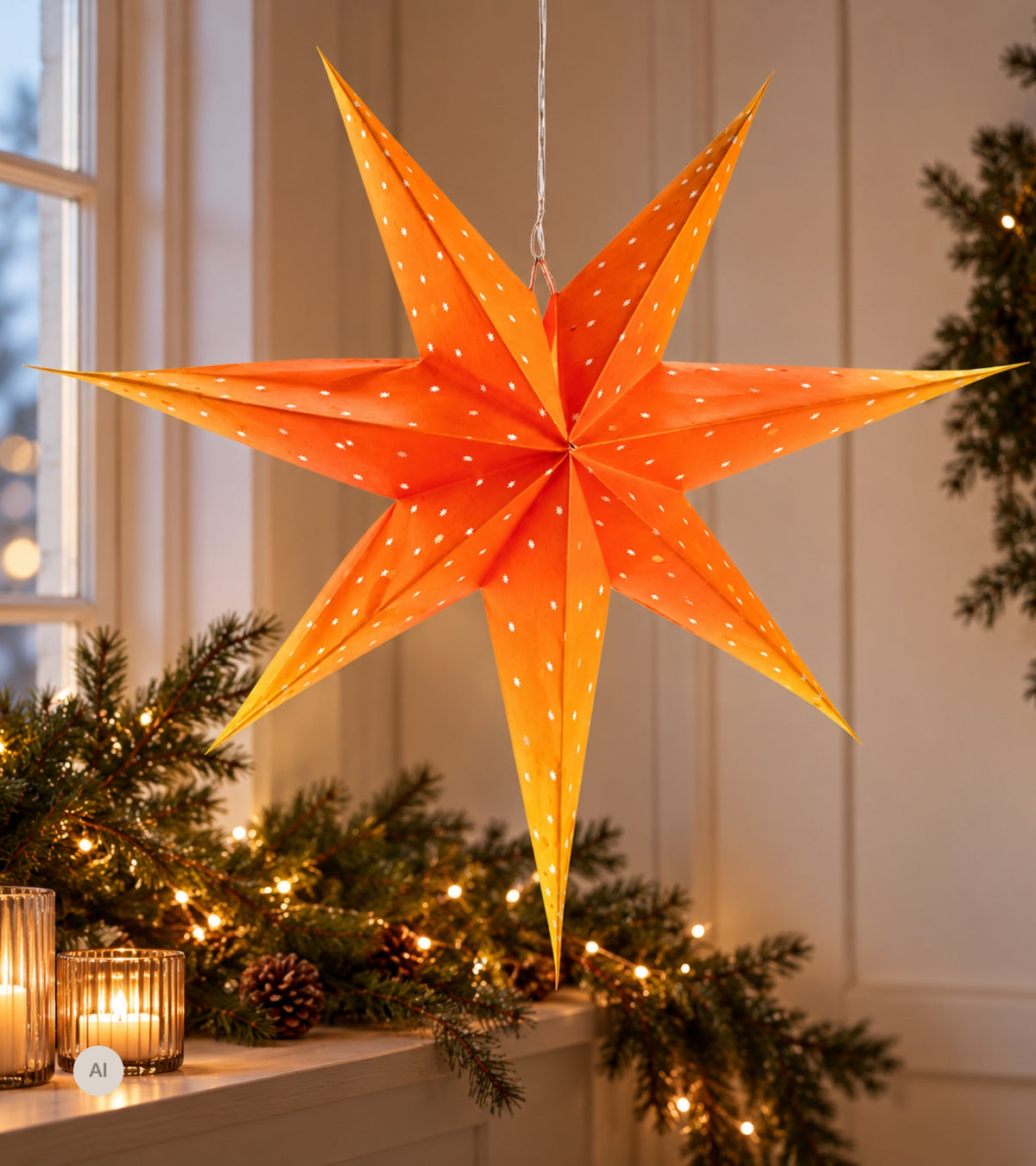 Grønlandsk julestjerne, Orange, 60 cm