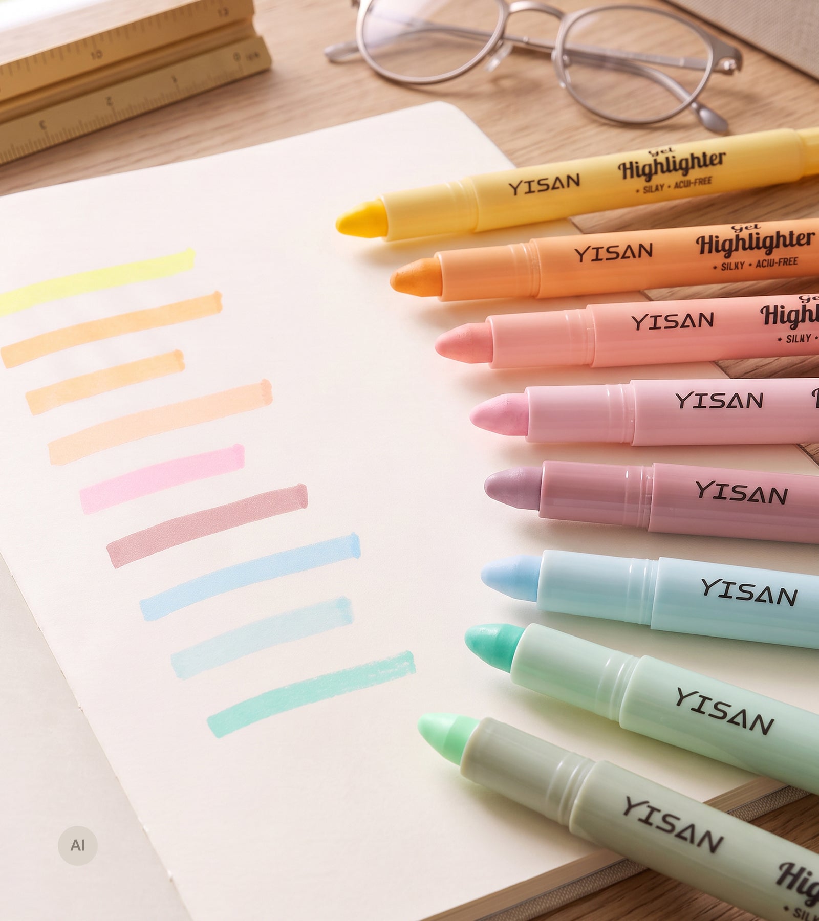 Pastel, Gel Highlighter til bibelen, 8 stk