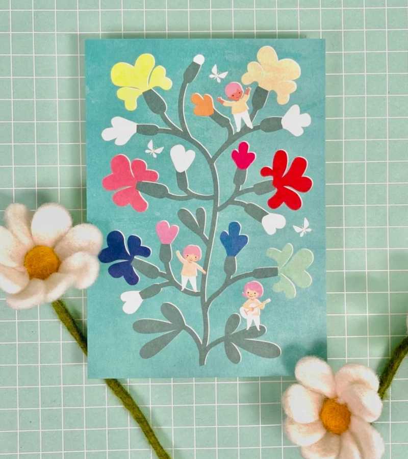 Postkort, Blomsterbørn, A6