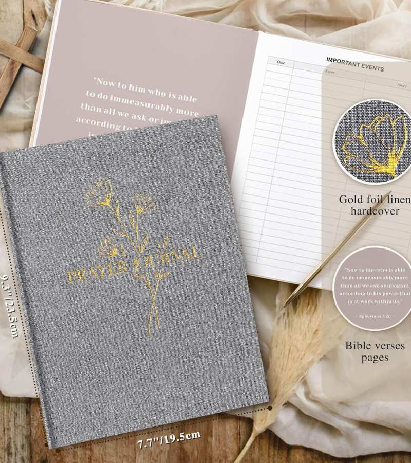 Prayer journals opslået grå OnlyByGrace