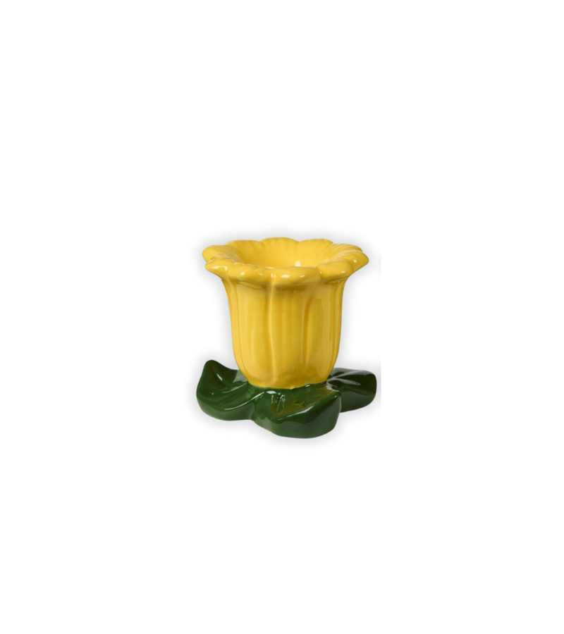 Retro blomst gul lysestage OnlyByGrace